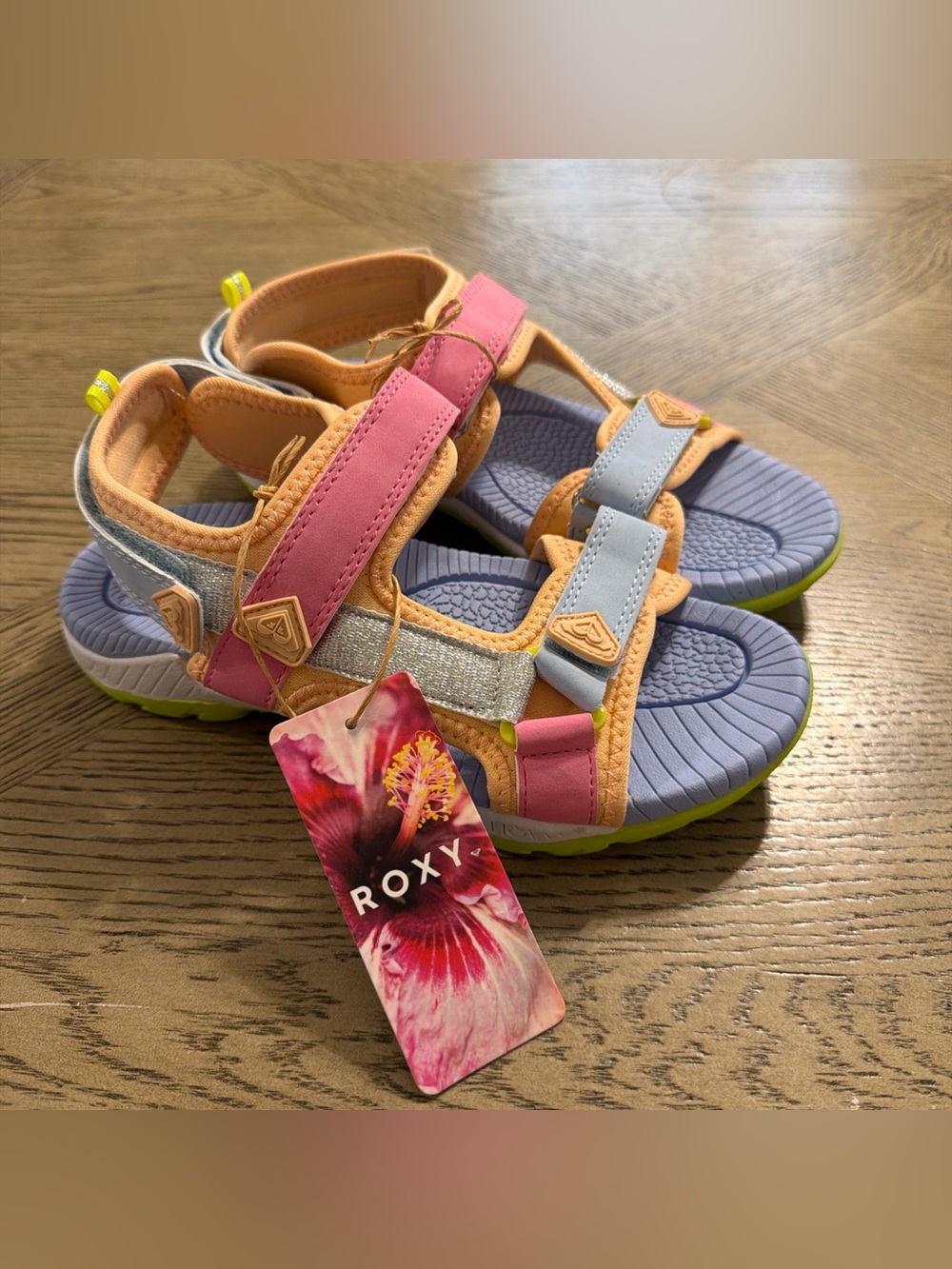 Roxy Kids Rg Talia Flat Sandals, Multicolor, 4